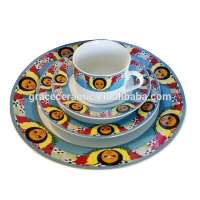 New Design Handmade Porcelain Ethiopian Art Eritrean 20 PCS Angel Design Dinner Plate Set