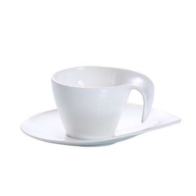 wholesale porcelain water drop shape coffee vintage tea cups with saucers for hotel cheap price