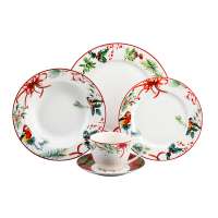 High quality 30pcs complete porcelain cup plate Christmas tableware dinner party set service for 6