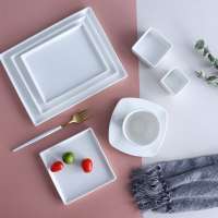 High temperature simple and modern ceramic plates dishes porcelain dinner set tableware