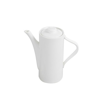 Chaozhou factory white high body ceramic iranian tea pot with handle covers