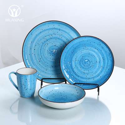 hot selling chaozhou factory color porcelain serving dishes and mug cookware sets for household