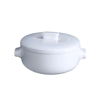 white color oem odm durable porcelain soup pot decorative bowl with lid