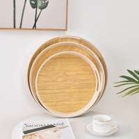 Round Bamboo Fiber Plates Storage Tray Family Dessert Dish Party Home Serving Tray Plate