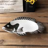 unique design silver fish shape dinnerware deep plate for restaurant