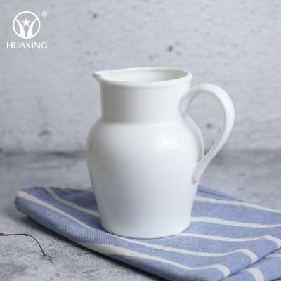 tableware 650ml capacity white ceramic porcelain milk jug