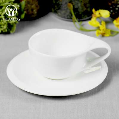 circular elegant porcelain druable coffee mugs custom logo with saucer