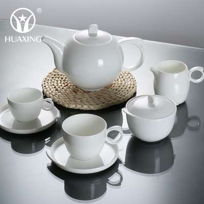 high quality oem 46% bone china bulk teacups and saucers set with tea pot