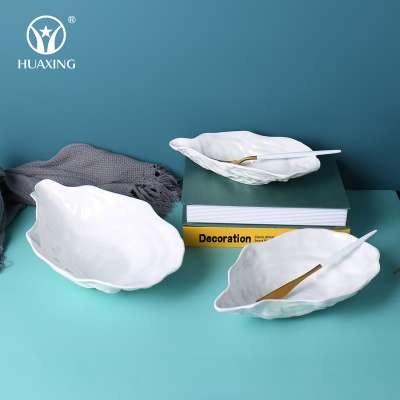 high quality durable porcelain oyster shell shape bowl for wholesale