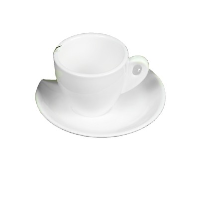 Simple design white porcelain espresso sublimation cups with saucer