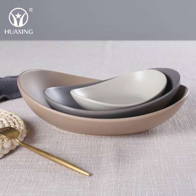 good selling ceramic porcelain oval plate in matt colors